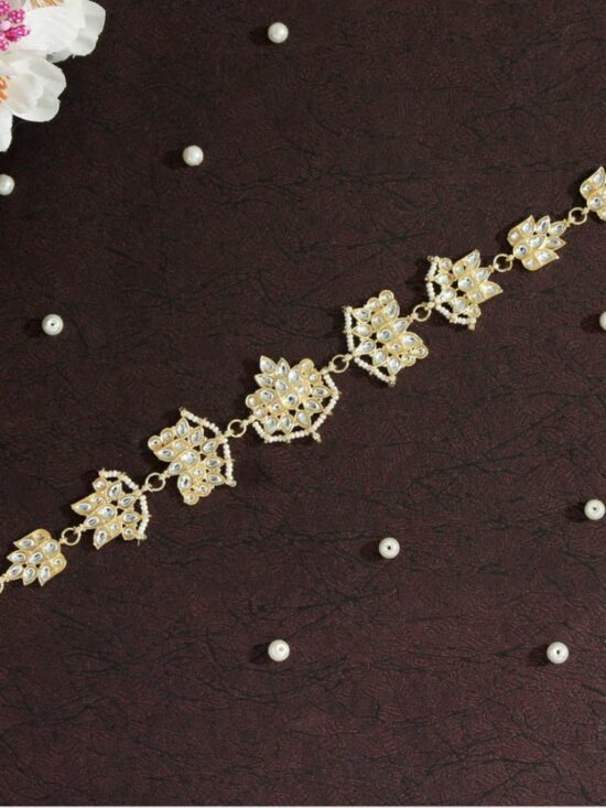 White Color Kundan Matha Patti AJP2023-17