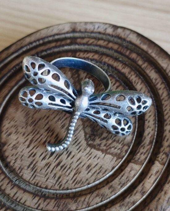 Butterfly Silver Oxidised Ring AJP2023-81