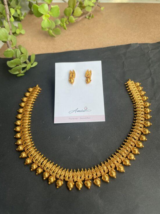 Simple Traditional Necklace Set With Earrings AJP2023-115