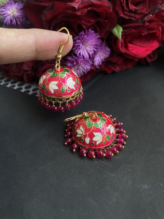 Medium Sized Meenakari Jhumkas AJP2023-125