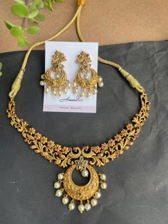 Kundan Necklace With Earrings AJP2023-104