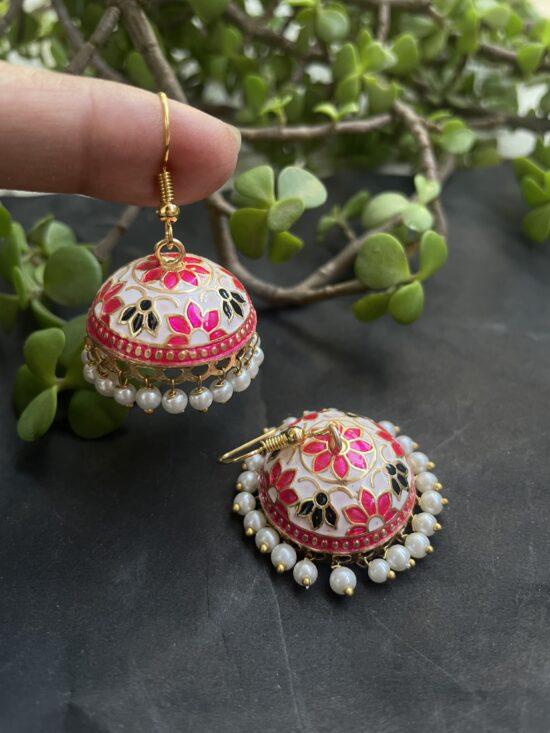 Medium Sized Meenakari Jhumkas AJP2023-133