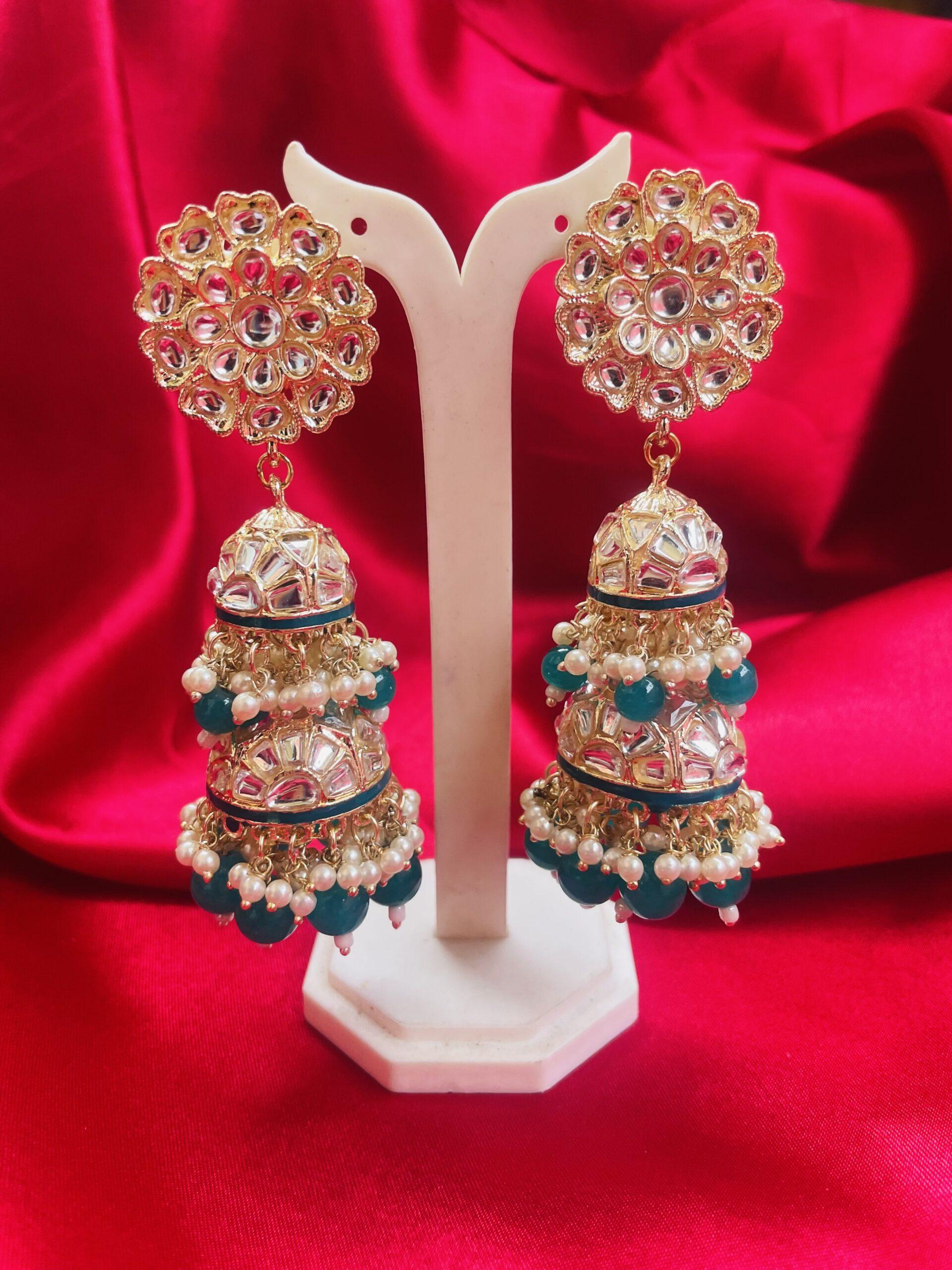 Buy Bella Store Women Golden Magenta Pink Brass Handmade Kundan Earrings  Online at Best Prices in India - JioMart.