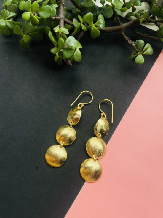 Gold-Plated Contemporary Drop Earrings AJP2023-201