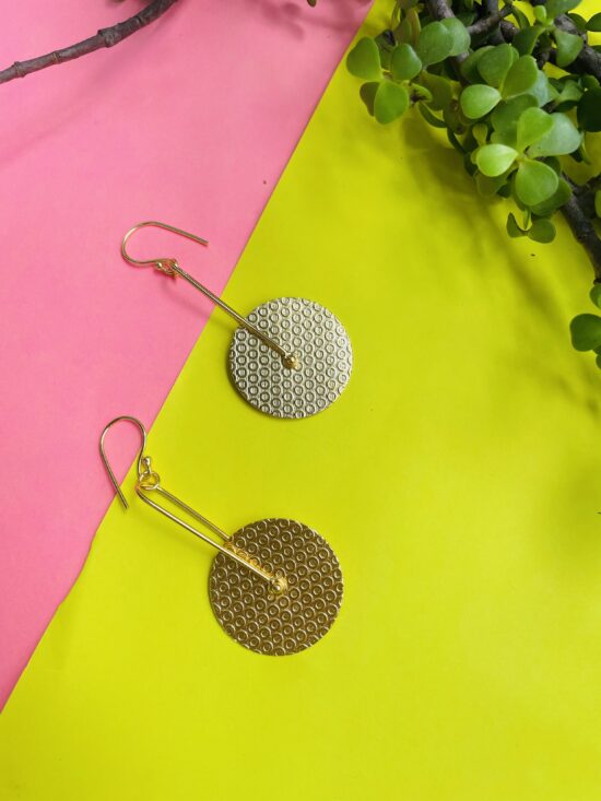 Circular Brass Drop Earrings AJP2023- 210