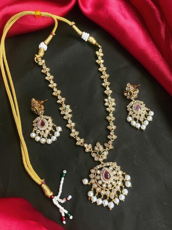 Simple AD Necklace With Earrings AJP2023-259