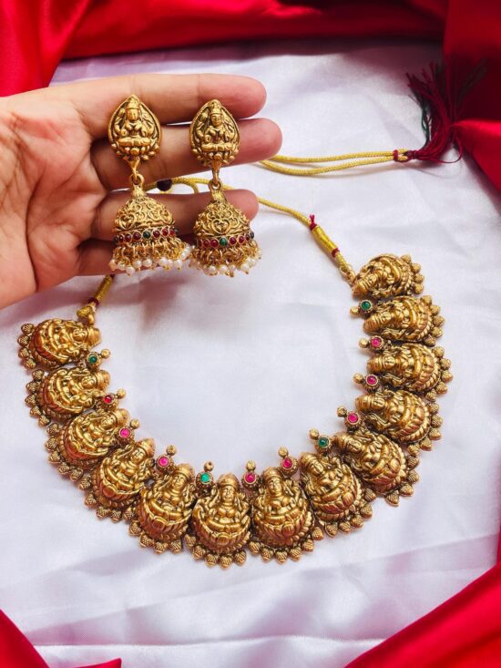 Lakshmi Necklace With Earrings AJP2023-264