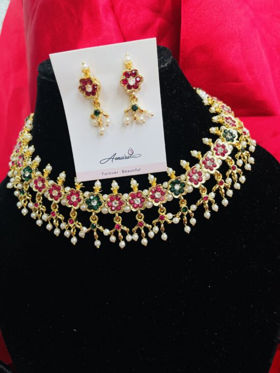 Chinchpeti necklace set with earring AJP2023-296