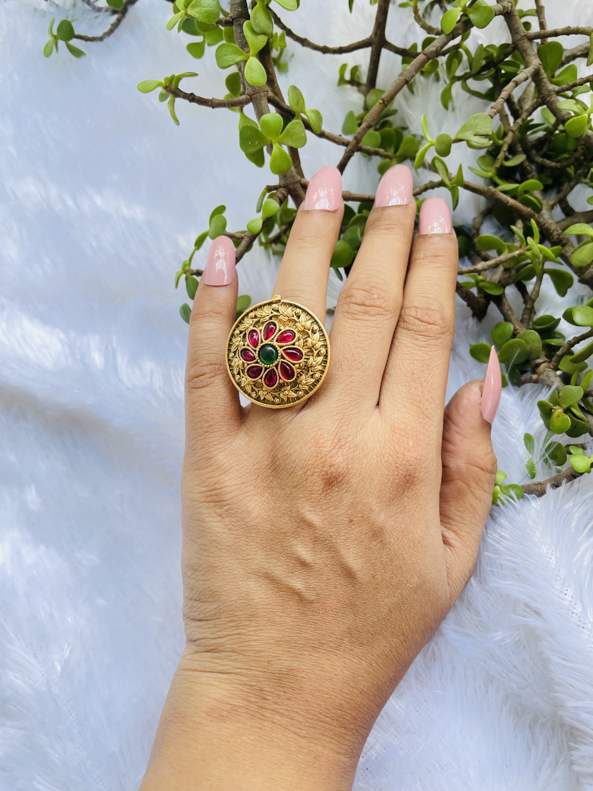 3 stone Ruby CZ Finger ring – Simpliful Jewelry