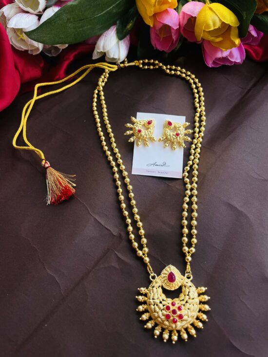 Long Maala With Earrings AJP2024-36