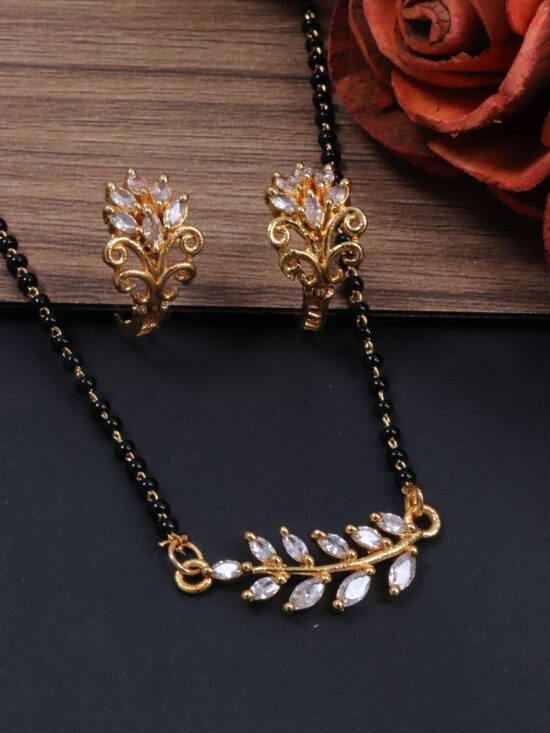 AD Stone Mangalsutra With Earrings AJP2024-239