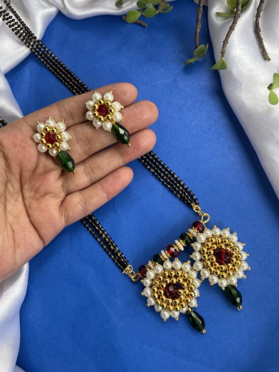 Handmade Mangalsutra With Earrings AJP2024-363