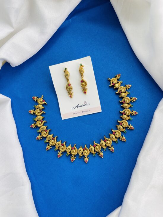 Shankpushap Necklace With Earrings AJP2024-233