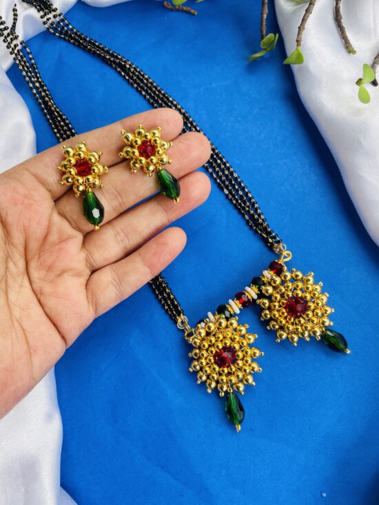 Handmade Mangalsutra With Earrings AJP2024-362