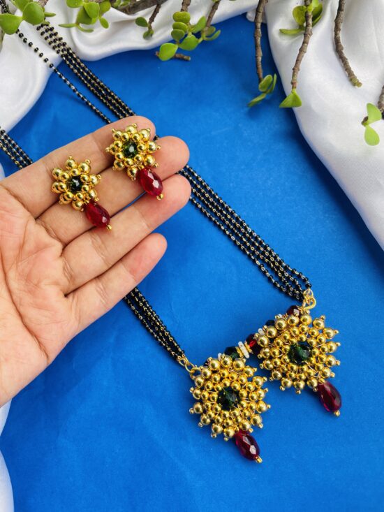 Handmade Mangalsutra With Earrings AJP2024-366