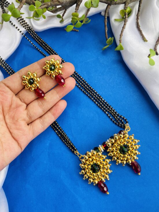 Handmade Mangalsutra With Earrings AJP2024-366