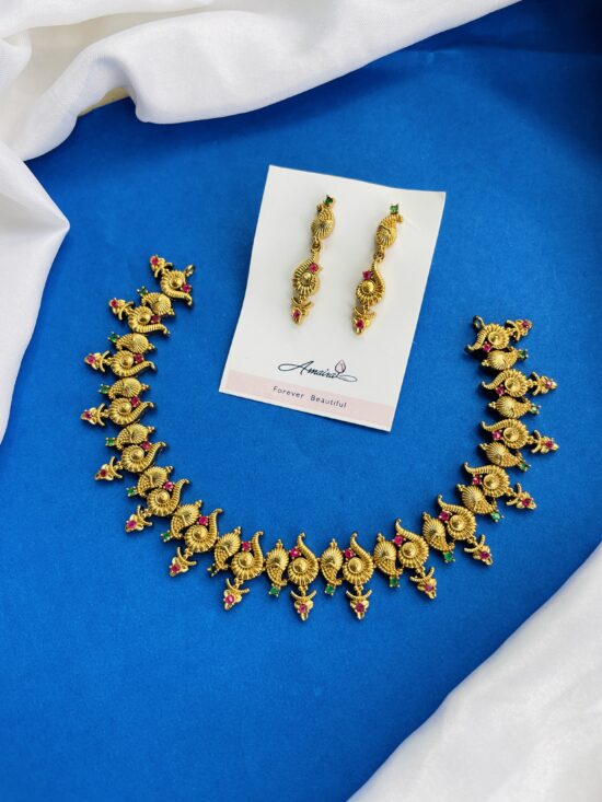 Shankpushap Necklace With Earrings AJP2024-233