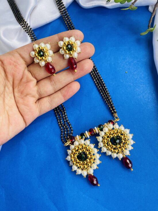 Handmade Mangalsutra With Earrings AJP2024-367