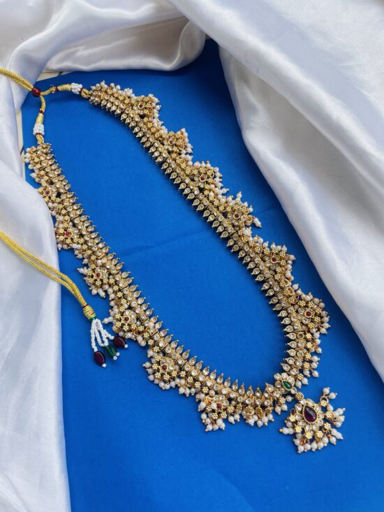 Long Guttapasalu Necklace With Earrings AJP2024-381