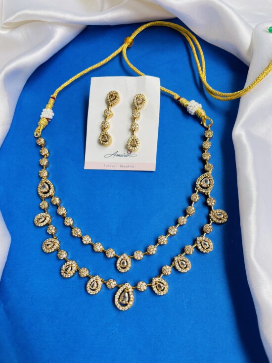 AD Stone Necklace With Earrings AJP2024-370