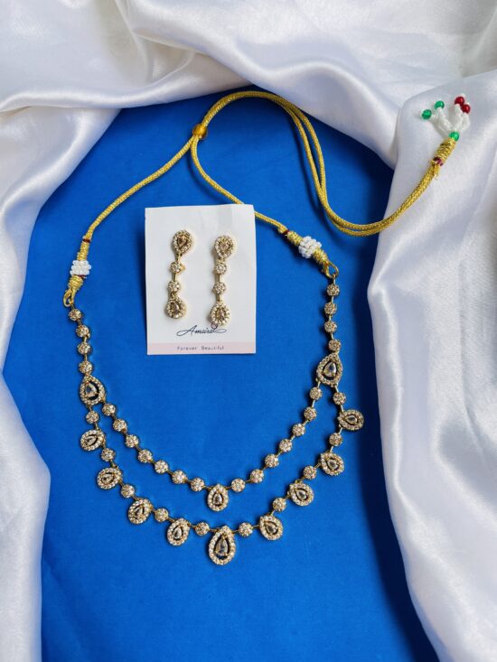 AD Stone Necklace With Earrings AJP2024-370