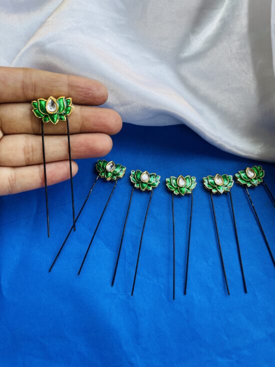 Green Lotus Hair Pin AJP2024-242