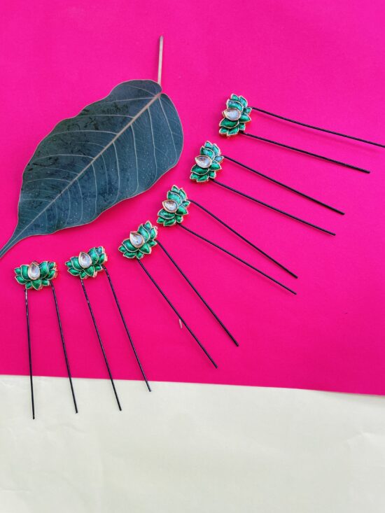 Green Lotus Hair Pin AJP2024-242