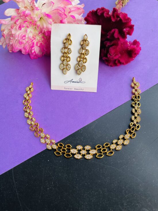 AD Stone Necklace With Earrings AJP2025-399