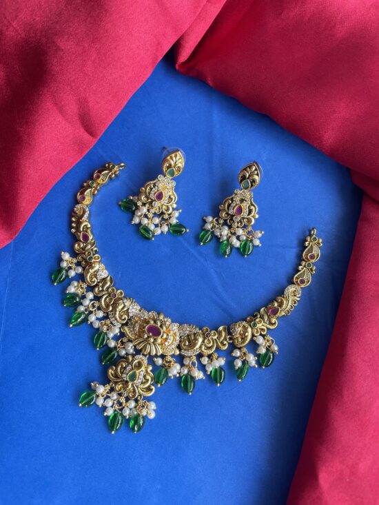 Traditional Necklace Set With Earrings AJP2025-414