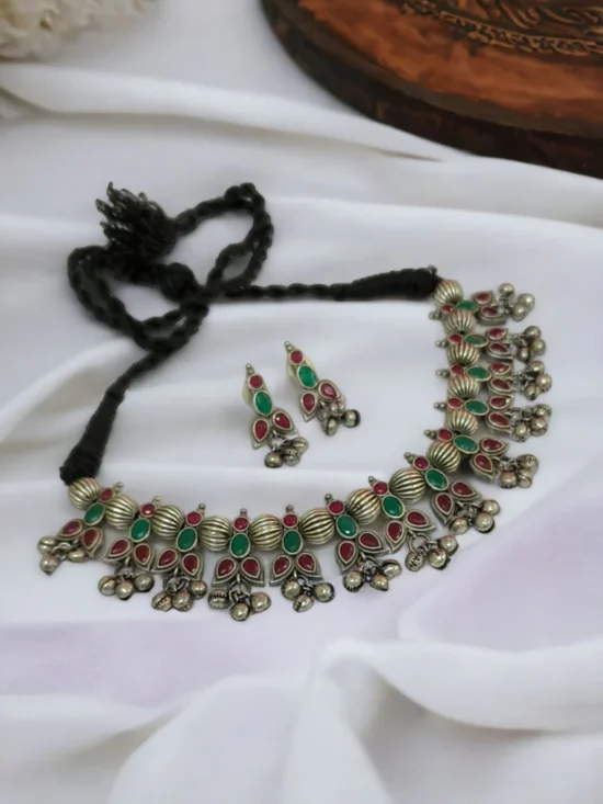 Antique Look Necklace With Earrings AJP2026-12