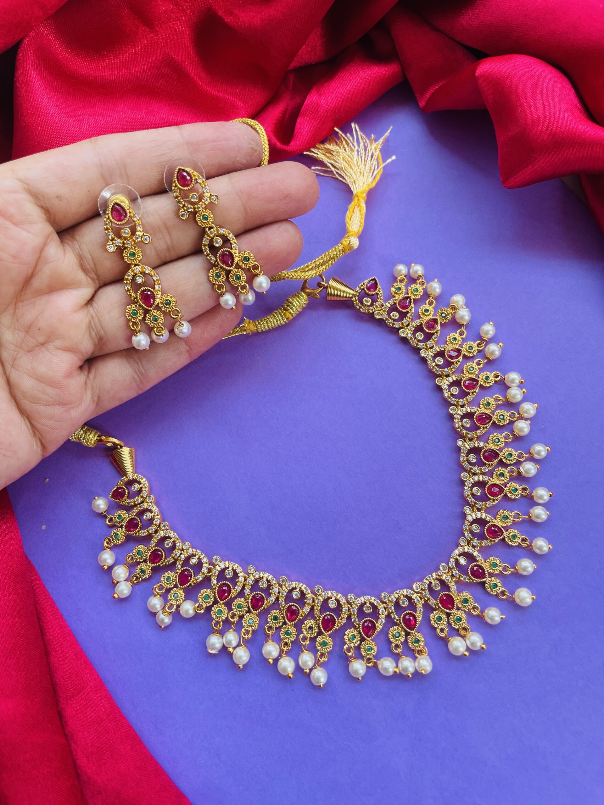 Manmohak Necklace With Earrings AJP2025-394 - Image 2