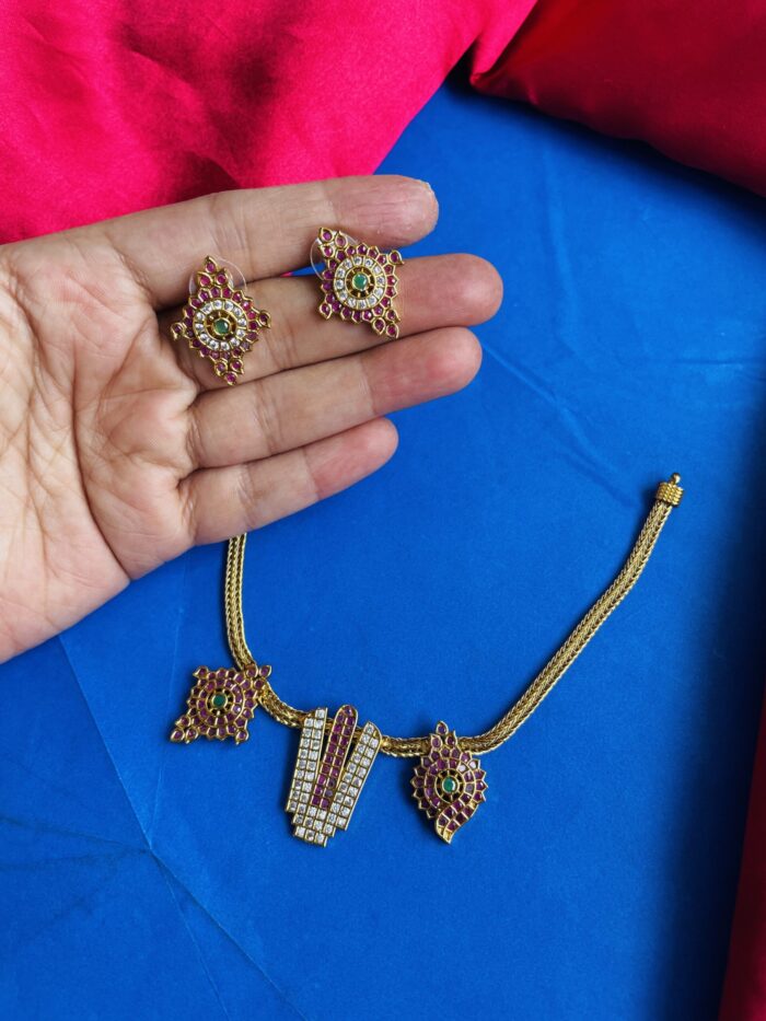 Simple Chain Necklace With Earrings AJP2025-410