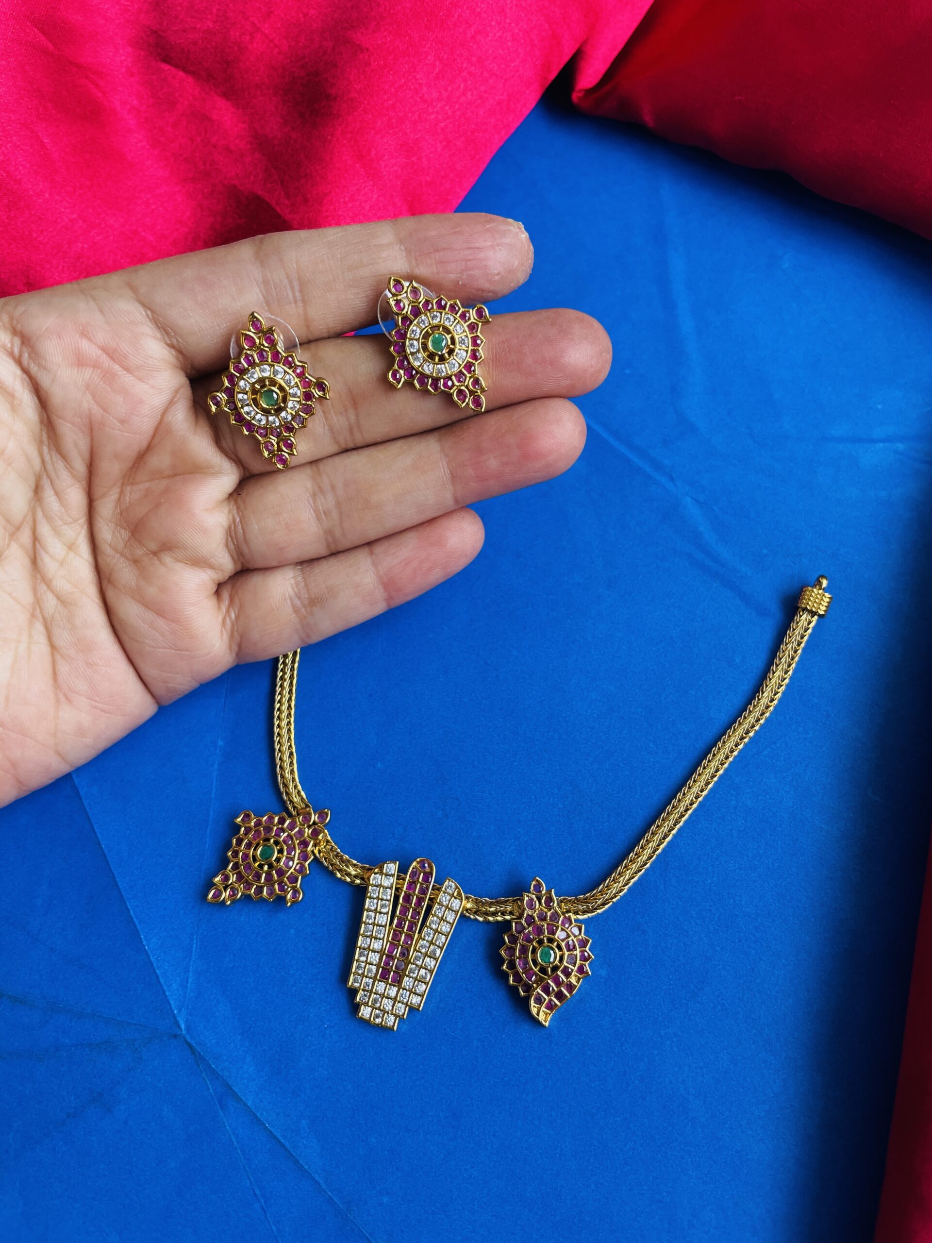 Simple Chain Necklace With Earrings AJP2025-410