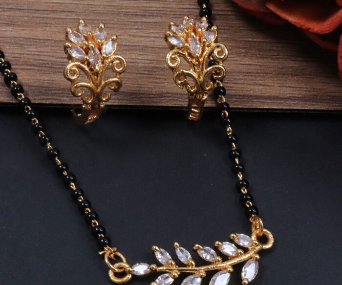 AD Stone Mangalsutra With Earrings AJP2024-239