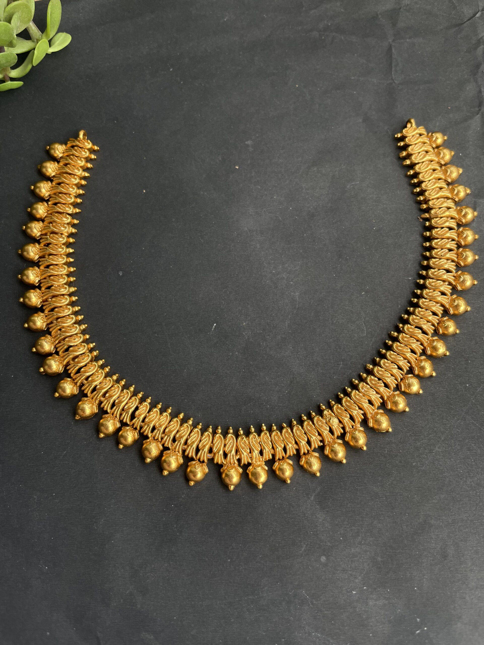 Simple Traditional Necklace Set With Earrings AJP2023-115 - Image 3