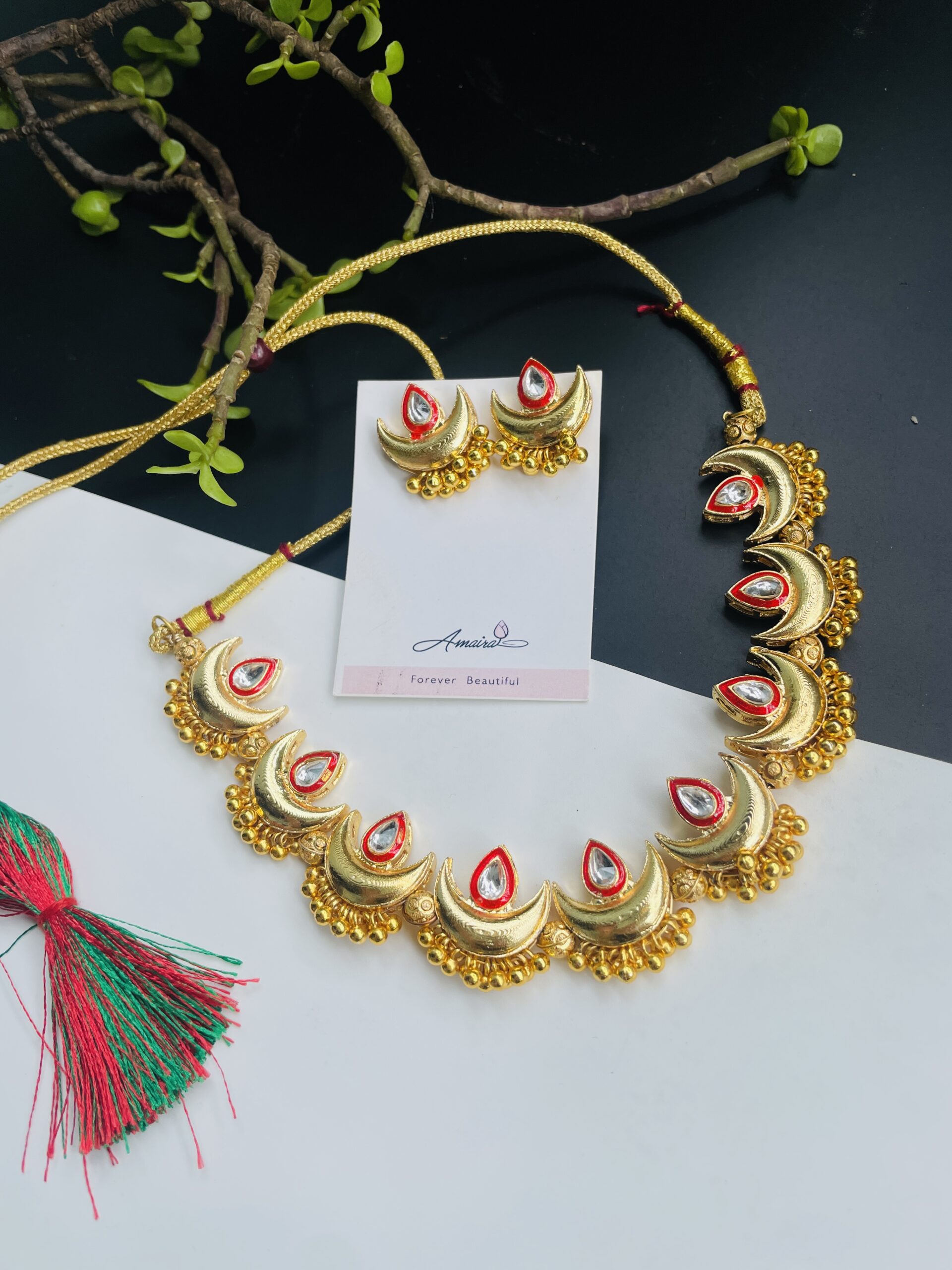 Sudha NecklacE With Earrings AJP2025-374 - Image 2
