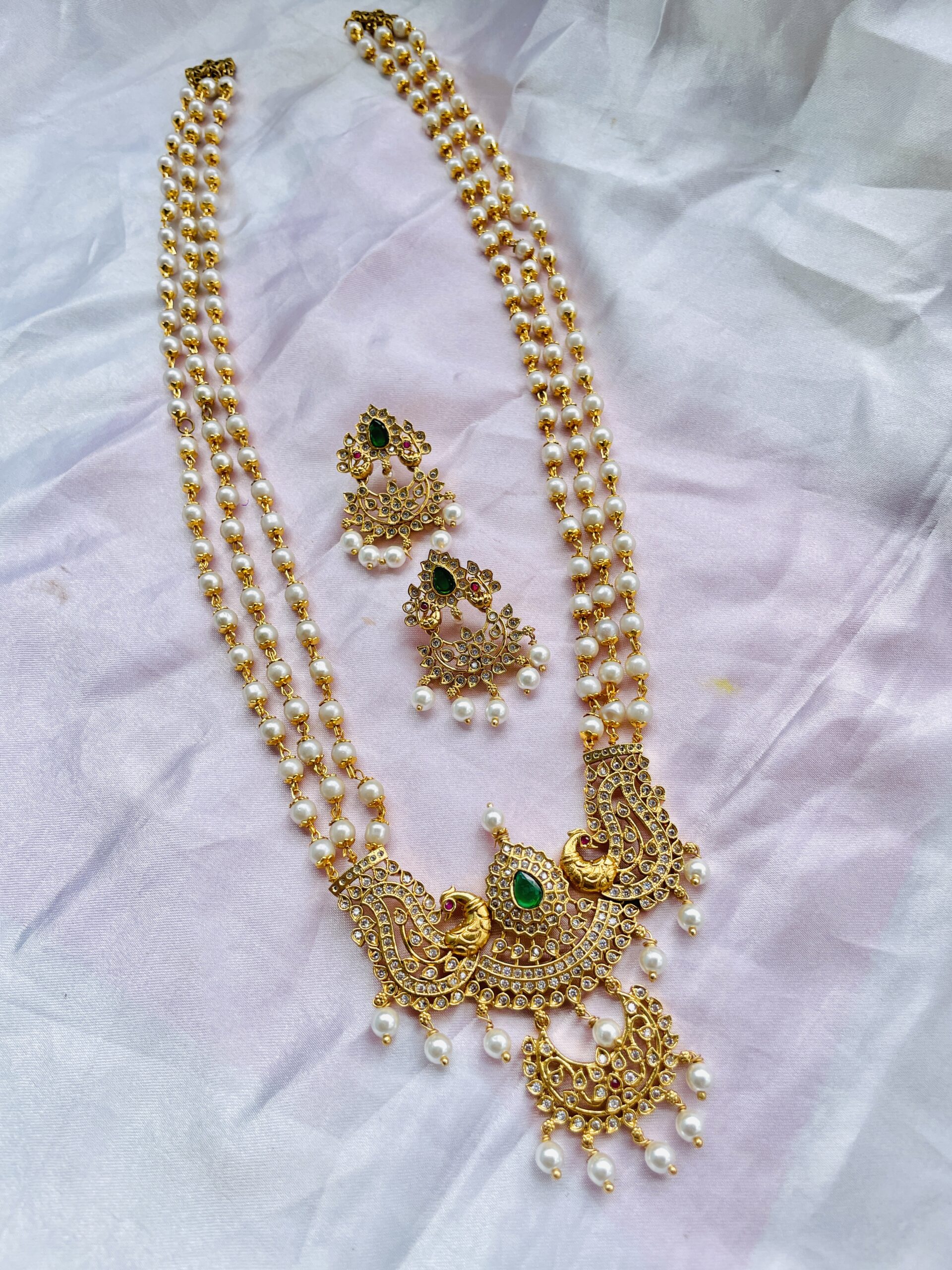 Pearl Kemp Long Haram With Earrings AJP2025-375 - Image 4