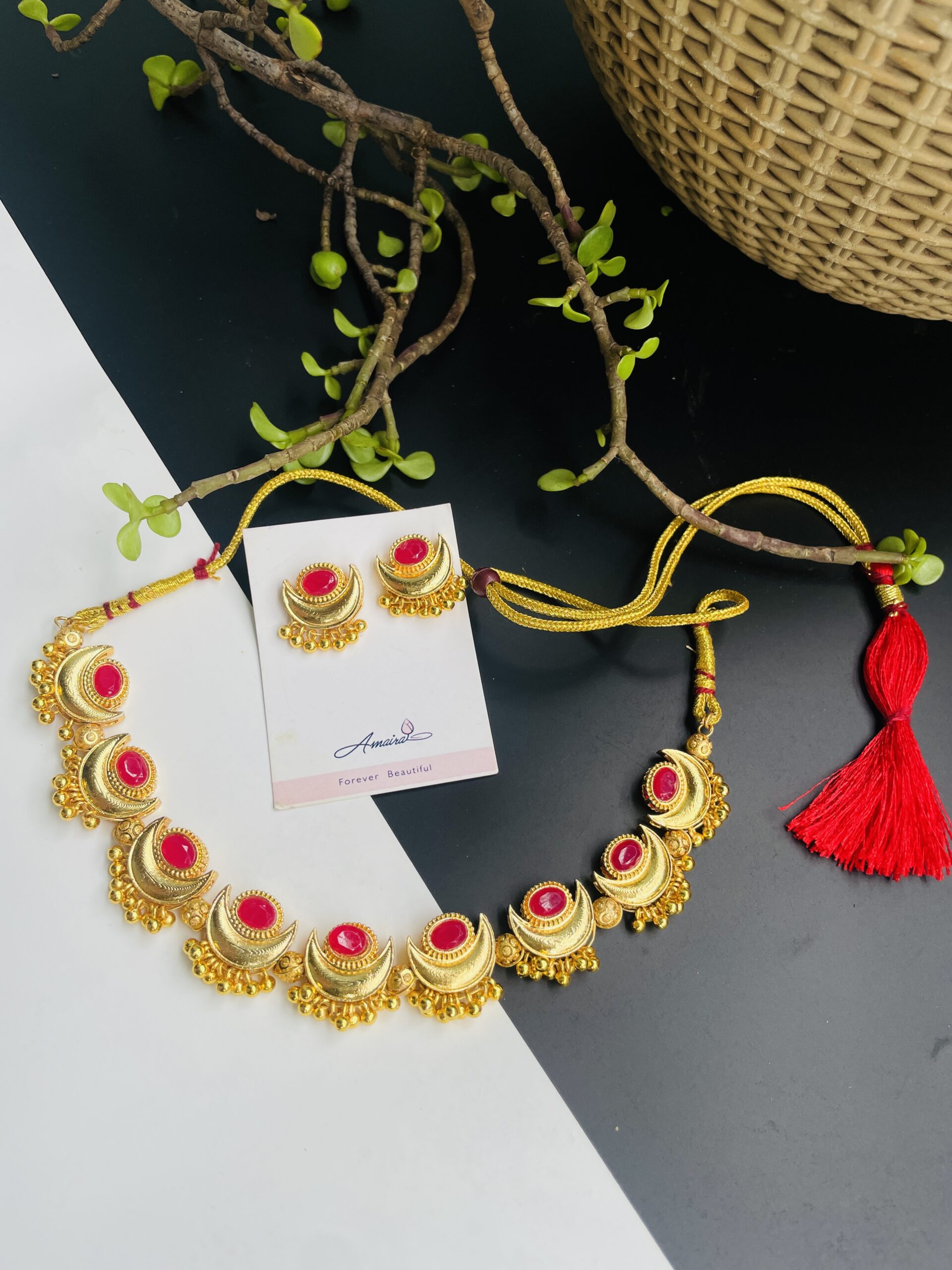 Tejasvini Necklace With Earrings AJP2025-372 - Image 3