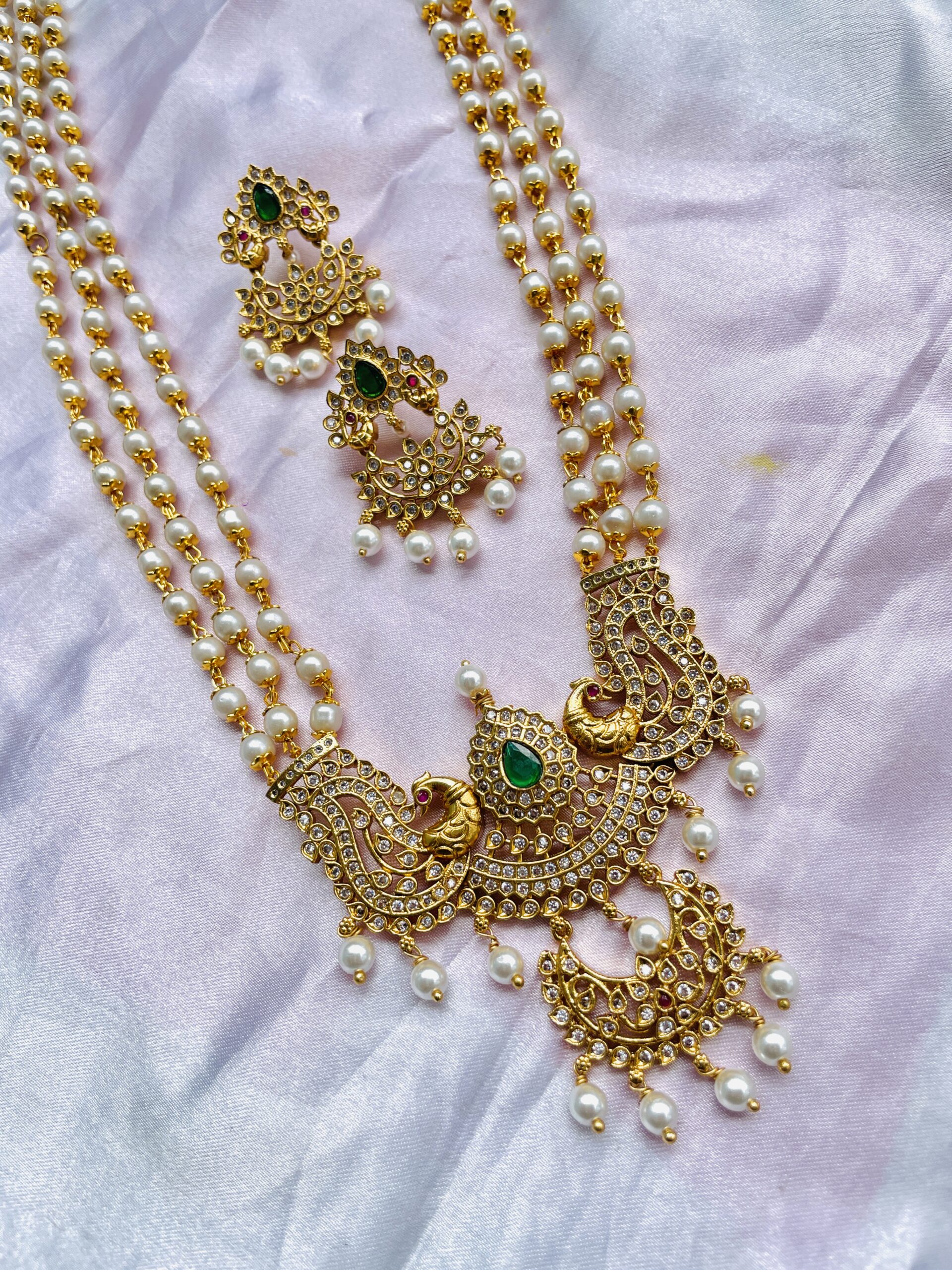 Pearl Kemp Long Haram With Earrings AJP2025-375 - Image 5