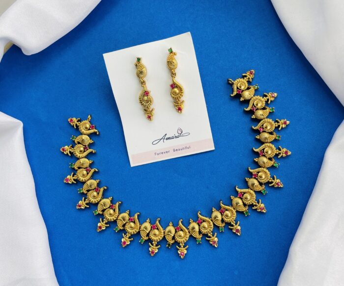 Shankpushap Necklace With Earrings AJP2024-233