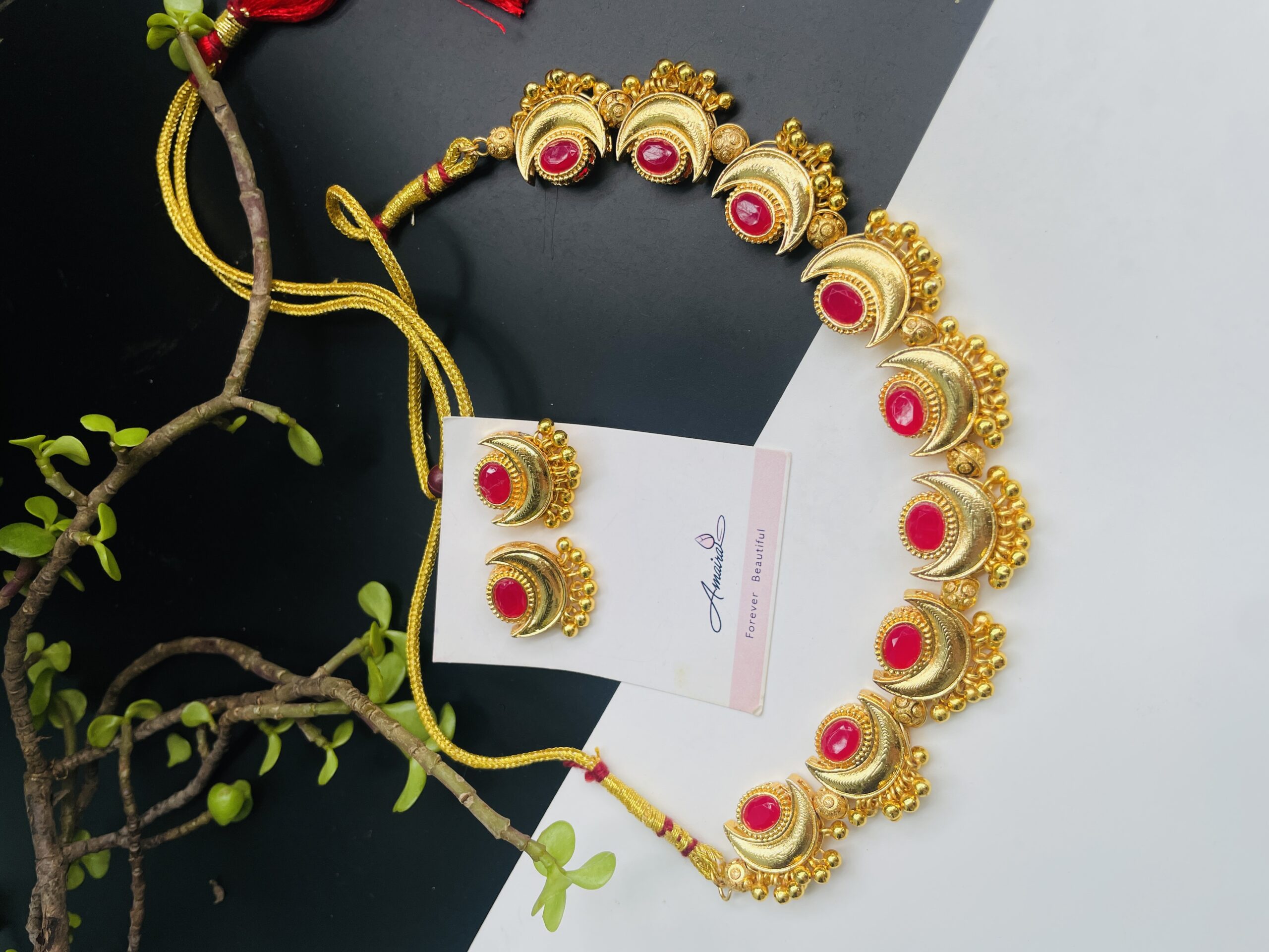 Tejasvini Necklace With Earrings AJP2025-372 - Image 2