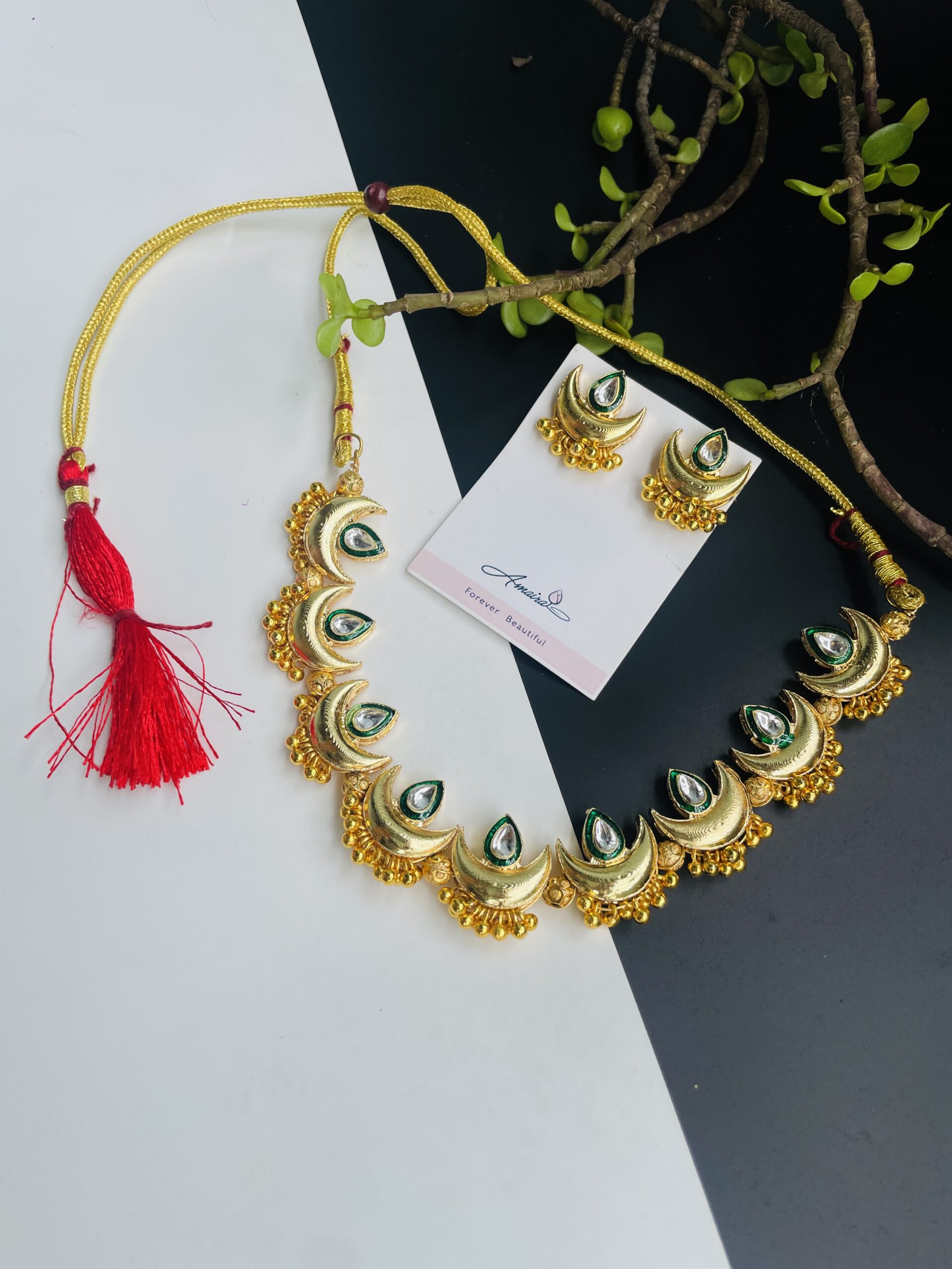 Prutha Necklace With Earrings AJP2025-373 - Image 2