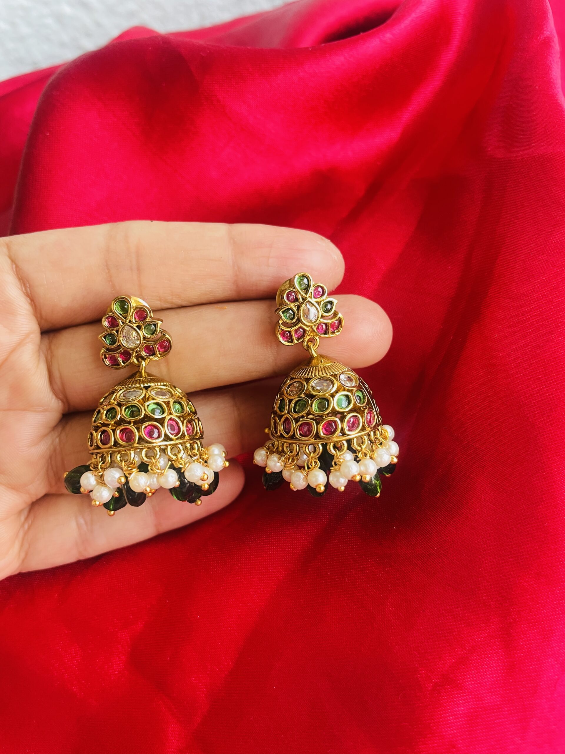 Kemp Stone Jhumkas AJP2026-03 - Image 2