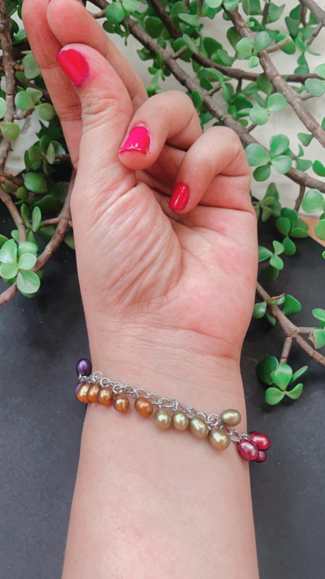 Multicolored Natural pearls Bracelet AJP2023-49 - Image 2