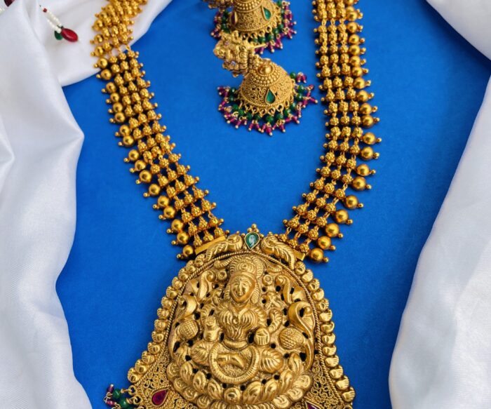 Laxmi Pendant Long Necklace With Earrings AJP2024-231