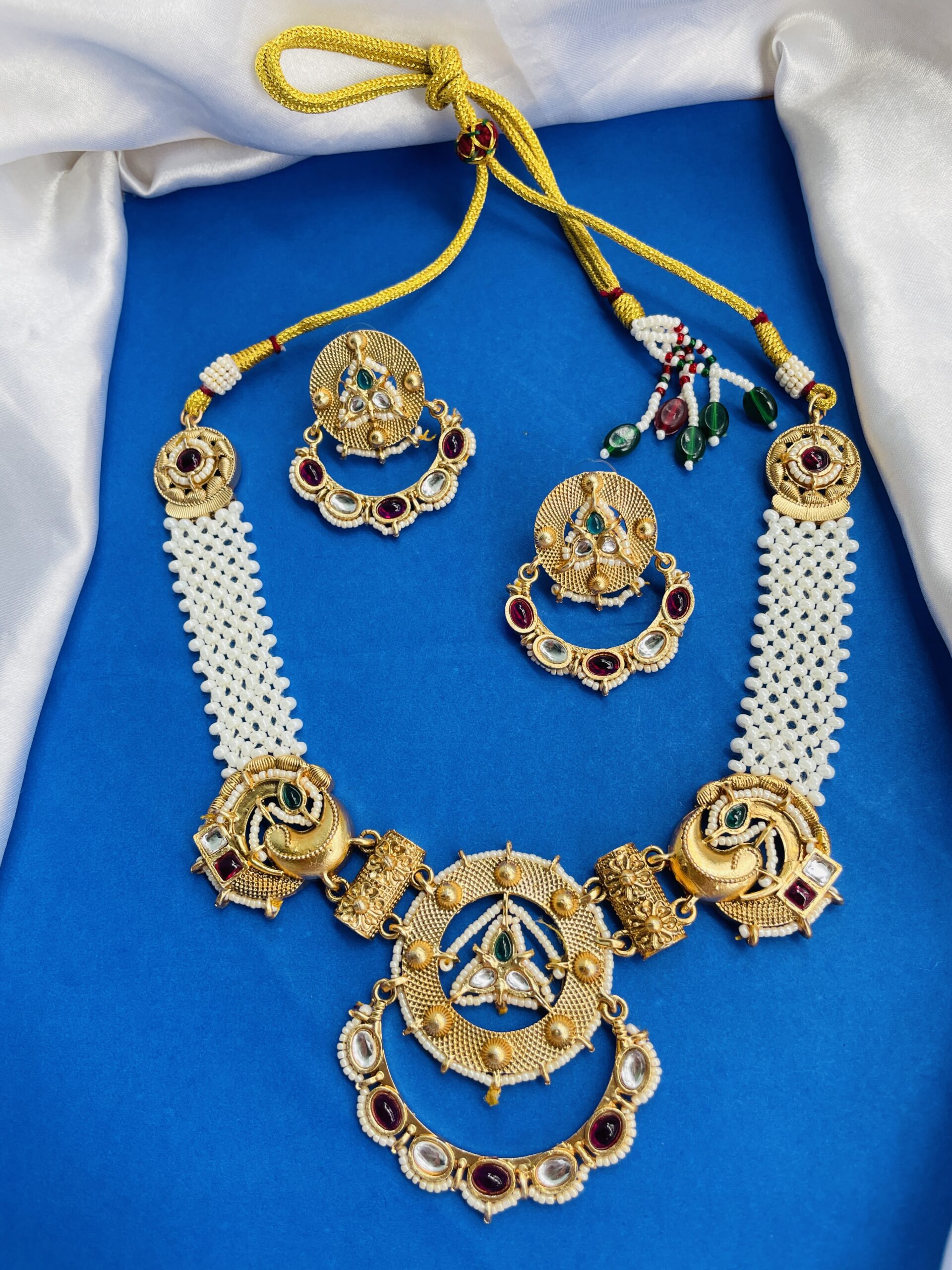 ZIJA Pearls Necklace With Earrings AJP2024-421 - Image 2