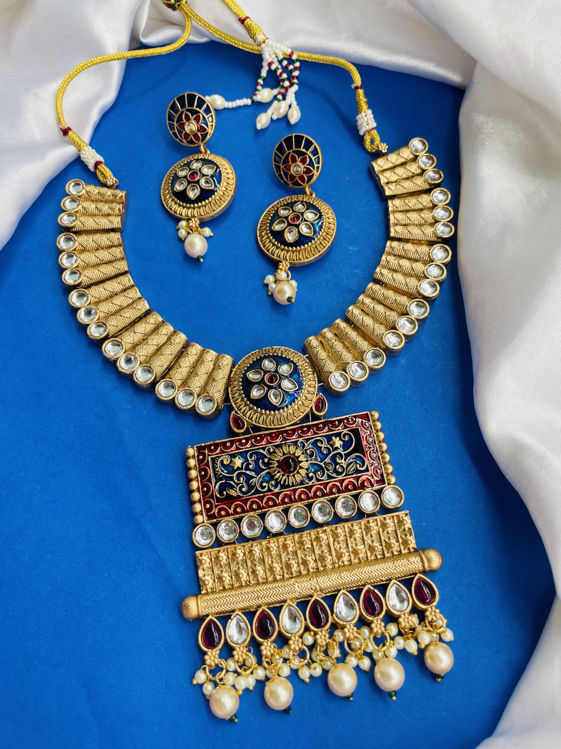 Royal Necklace With Earrings AJP2024-422 - Image 2