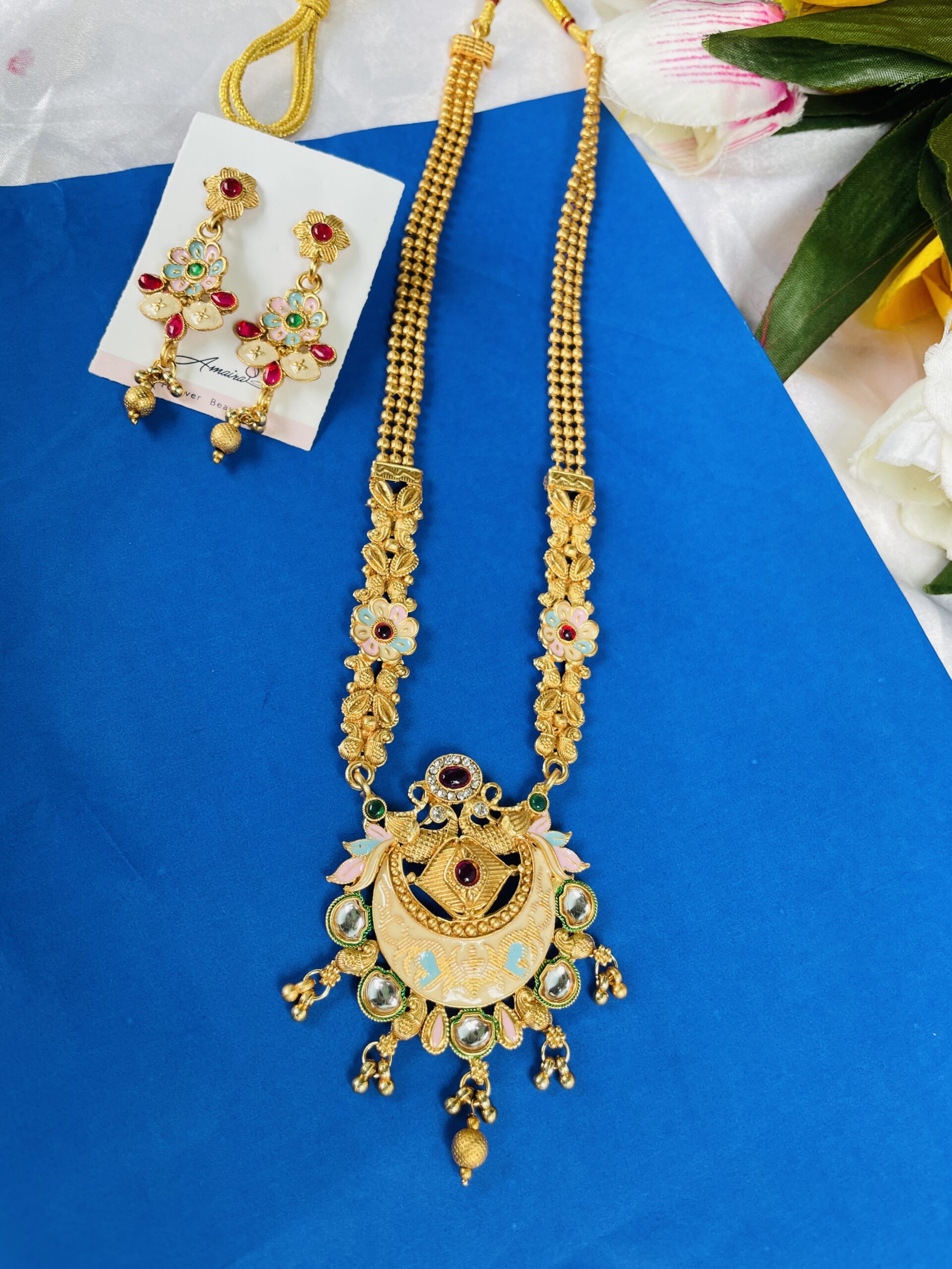 Pushpak Long Necklace AJP2024-223 - Image 3