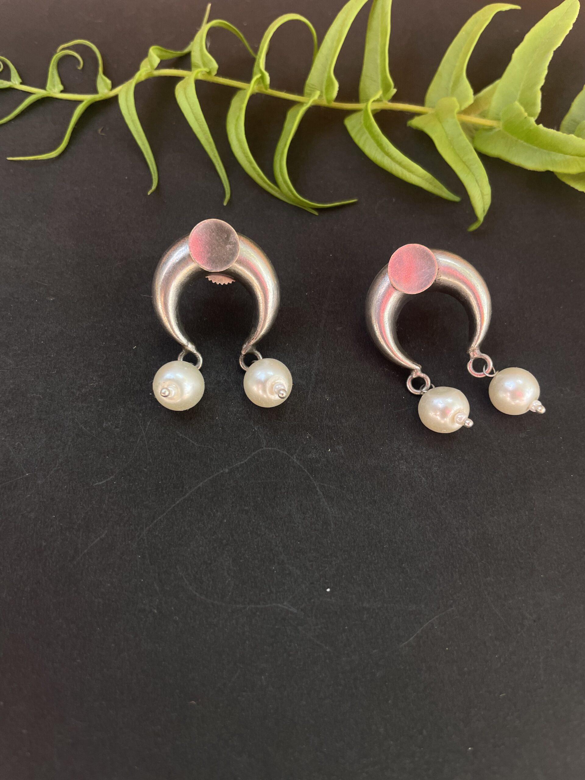 Silver Look like Oxidised Premium Quality Stud AJP2023-75 - Image 3