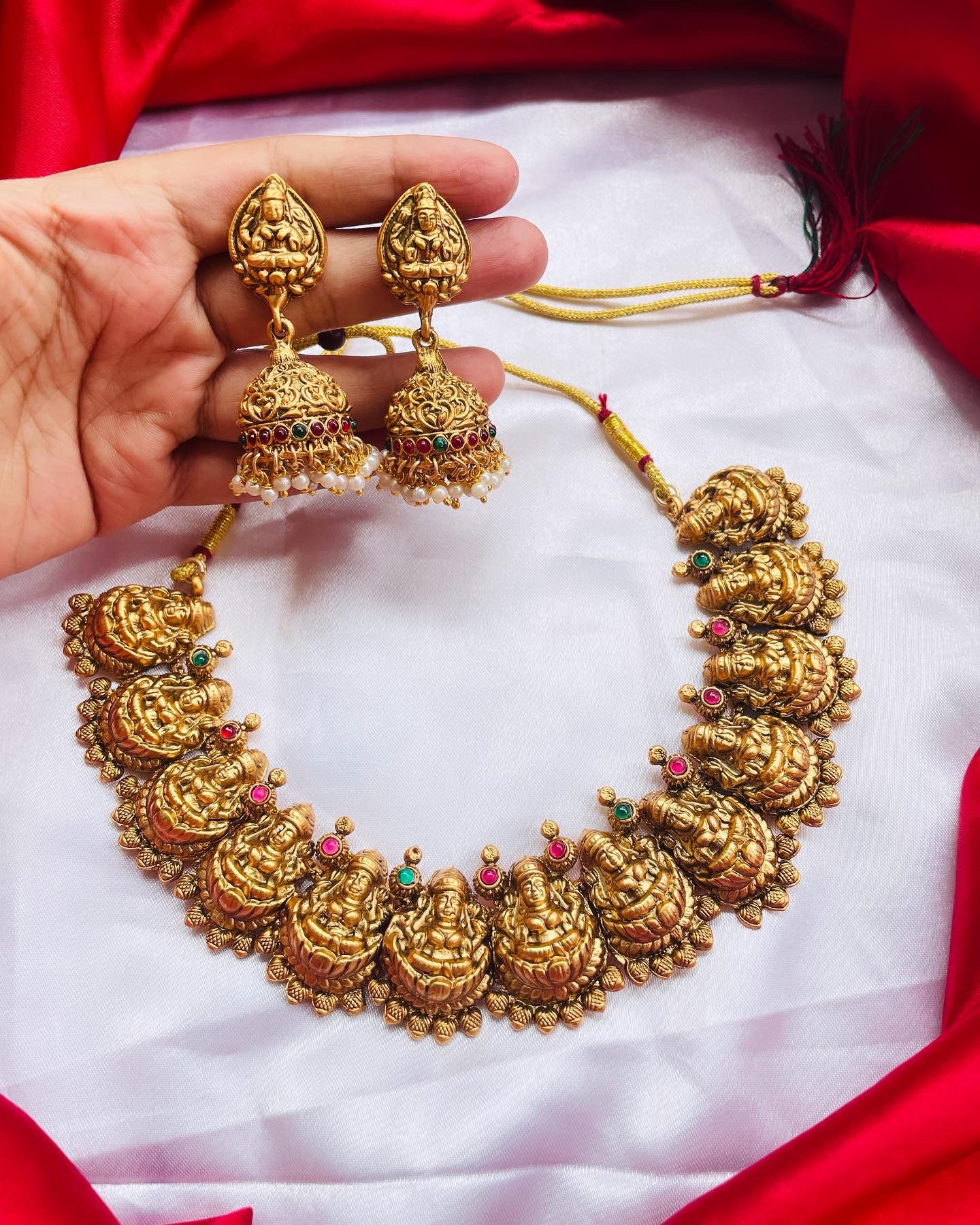 Lakshmi Necklace With Earrings AJP2023-264